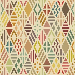 Tapeten Mehrfarbiges geometrisches nahtloses Muster mit Rauten. © ilyabolotov