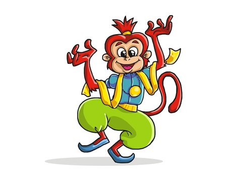 monkey dance character image vector