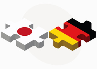 Japan and Germany Flags in puzzle