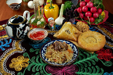 food set  Central Asian cuisine