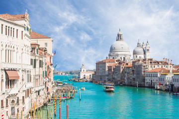 Fototapeta na wymiar The Grand Canal and Basilica Santa Maria della in Venice, Italy