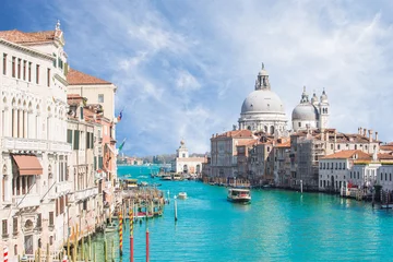 Crédence de cuisine en verre imprimé Venise Le Grand Canal et la Basilique Santa Maria della à Venise, Italie