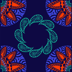 flowers and paisley background decorative vector