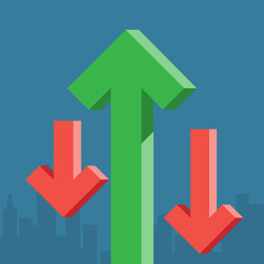 concept of arrow graph stock up and down