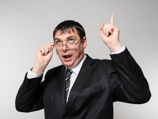 businessman wearing glasses, an idea