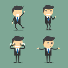 Concept of businessman worker expressing feeling and emotion.