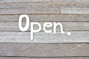 Open, Wood background
