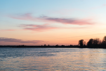 beautiful sunrise over the lake