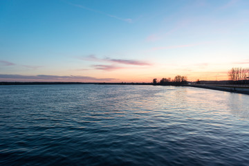 beautiful sunrise over the lake