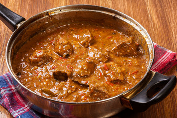 Beef stew in a pan