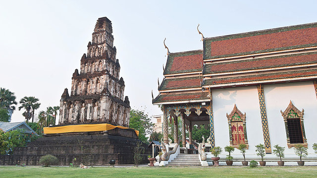 Ancient Wat Cham Thewi Temple, Landmark Of Lamphun Thailand