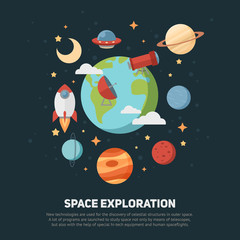 Space theme banners and cards - 82634047