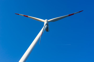 Wind generators against the blue sky,