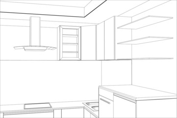 Sketch plan kitchen in the wire
