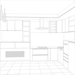Sketch plan kitchen in the wire