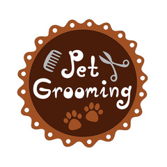 Pet grooming vector illustration