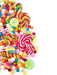 Photo sur Plexiglas Bonbons Bonbons colorés et sucettes