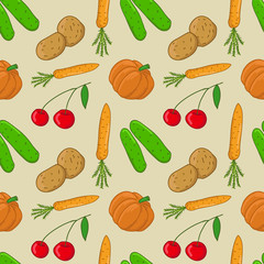 Seamless Pattern with vegetables