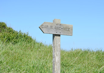 panneau indicateur du Cap Blanc Nez