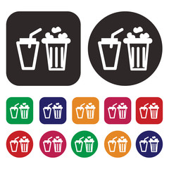 Popcorn icon. vector