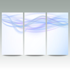 Abstract blue banners set, wave vector design
