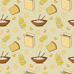 Seamless pattern with bread