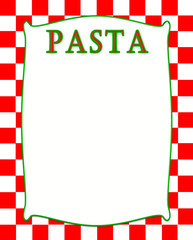 Italian red and white checkere background with white insert
