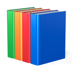 Blank books educational four textbooks colorful content icon