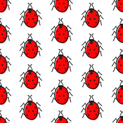 Obraz premium Pattern with ladybugs