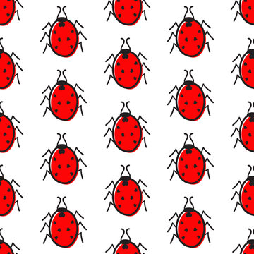 Pattern with ladybugs