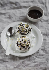 Obraz na płótnie Canvas meringue with chocolate and nuts