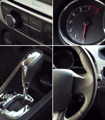 Car interior details collage