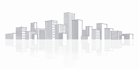 The sketch of a city skyline 