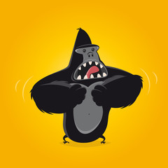 gorilla affe brust trommeln