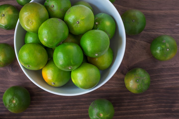 green orange on the table