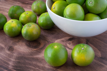 green orange on the table