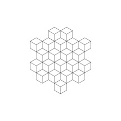 Geometric shapes from honeycombs, cubes, triangles, eps 10
