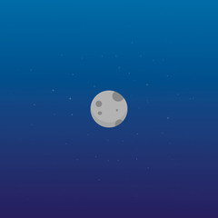 Flat moon, night, moon phase, fullmoon, astronomy