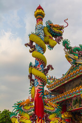 The Elegant Dragon on the sky at chinese temple