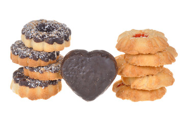 Cookie with chocolate and coconut chips