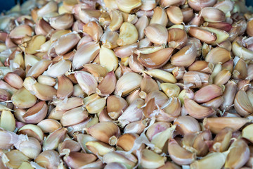 Close Up of fresh garlic Cloves bulb for background