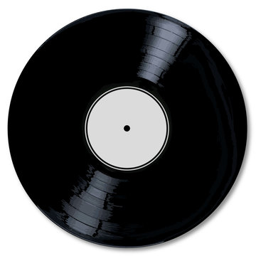 A typical LP vinyl record with a blank label
