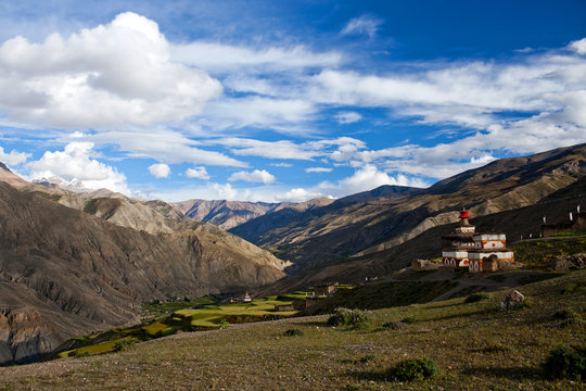 Ancient Bon stupa in Saldang village, Nepal