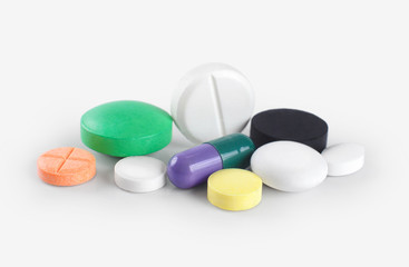Pills isolated on white background