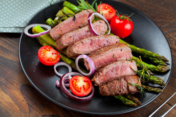 Steak mit spargel