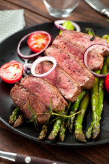 Steak mit spargel