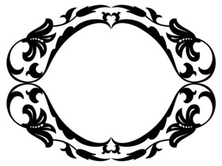 oval baroque ornamental decorative frame