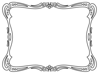 art nouveau black ornamental decorative frame