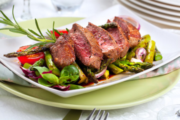 Steak mit spargel