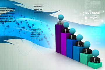 Fototapeta premium Business people, graph